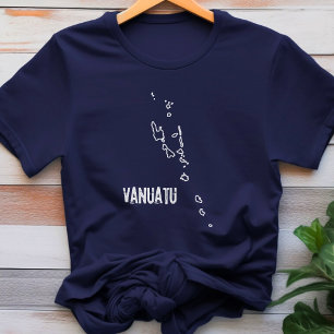 Kontur för Vanuatu Land Karta-ön T Shirt