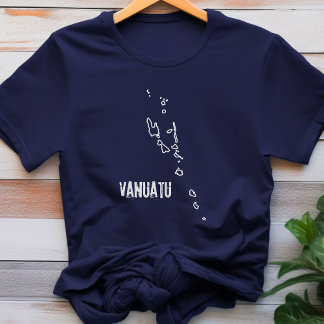 Kontur för Vanuatu Land Karta-ön T Shirt