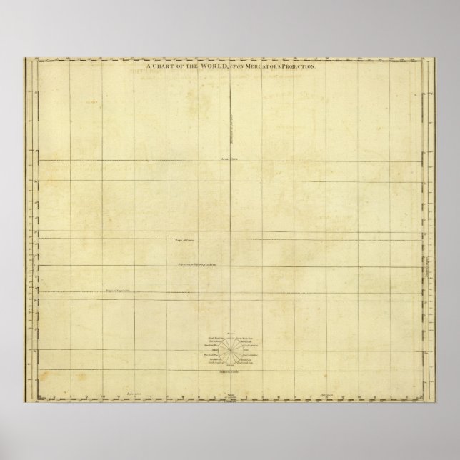 Kontur för världskarta poster (Framsidan)