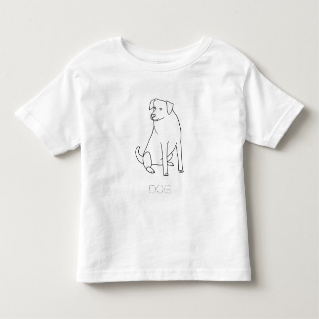 Kontur teckning i hund, spår ord t shirt (Framsida)