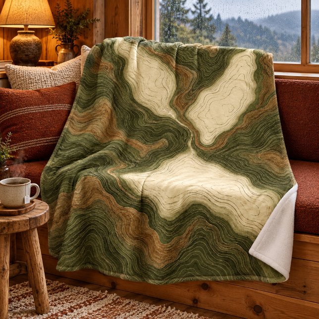 Konturdal Kastfilt Fleecefilt (30 x 40 inch fleece blanket. Printed front, plain white back. Styled scene; props not included.)