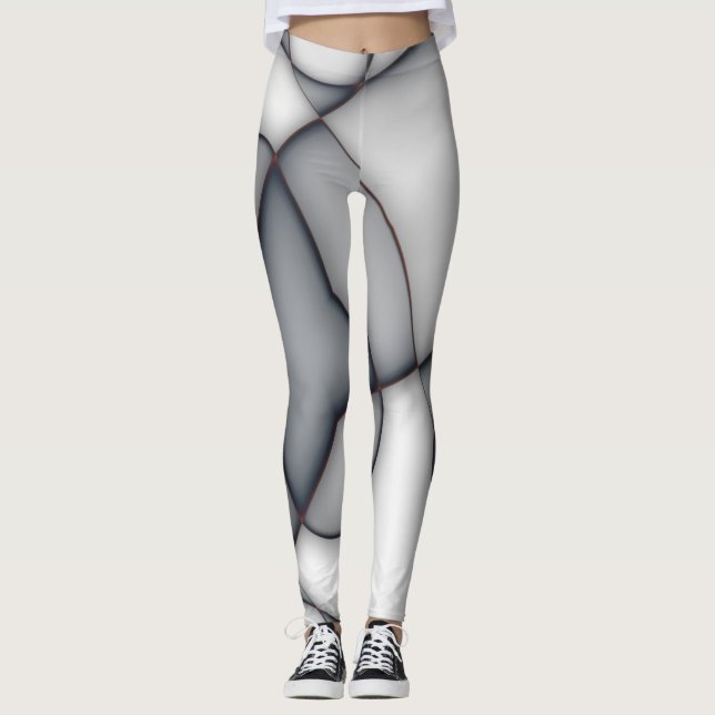 Konturerade grått biet-skärningar leggings (Framsida)