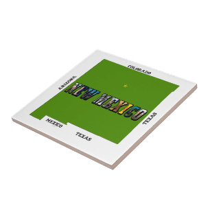 konturfototext för new mexico Karta Kakelplatta