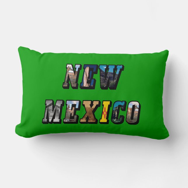 konturfototext för new mexico Karta Lumbarkudde (Framsida)