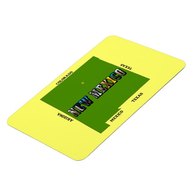 konturfototext för new mexico Karta Magnet (Vänstra Sidan)