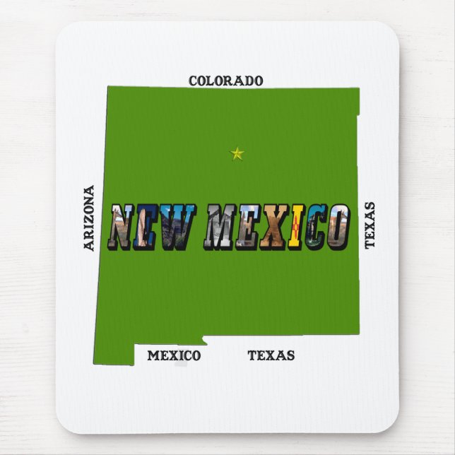 konturfototext för new mexico Karta Musmatta (Framsidan)
