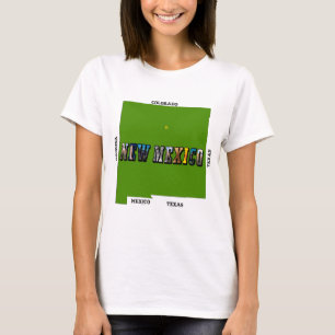 konturfototext för new mexico Karta Tee