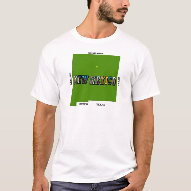 konturfototext för new mexico Karta Tee (Framsida)
