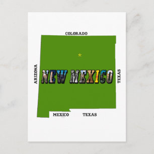 konturfototext för new mexico Karta Vykort