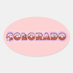 Konturklistermärken i Colorado Ovalt Klistermärke