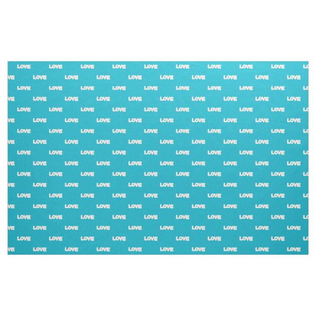 Konturkonst - Färgfull Kärlek ord, turkos, väv Tyg (Fat Quarter)