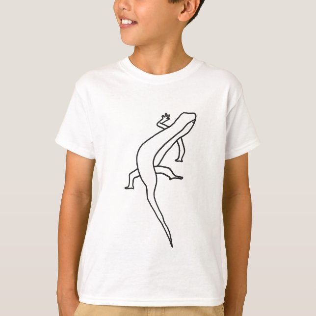 Konturkonst, teckning av ödleskjorta tee shirt (Framsida)