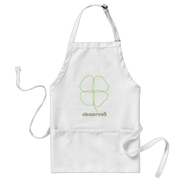 Konturkonst teckning - Shamrock färg i aprons Förkläde (Framsidan)