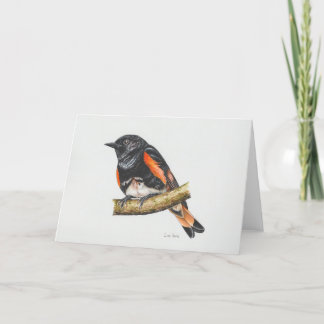 Konturkort för amerikanska Redstart Warbler Art Ca Tack Kort