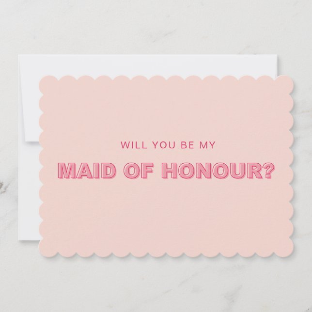 Konturkort för maid of honor i kant-kontur inbjudningar (Framsida)