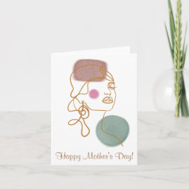 Konturkort med vackert Ansikte-format hälsning Kort