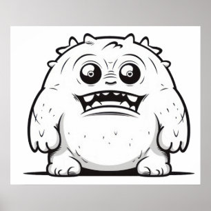 Konturskiss för monster poster