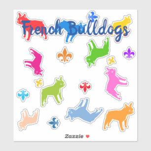 Kontursticker Franska Bulldoggar Klistermärken
