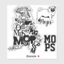 Kontursticker Pug Hund
