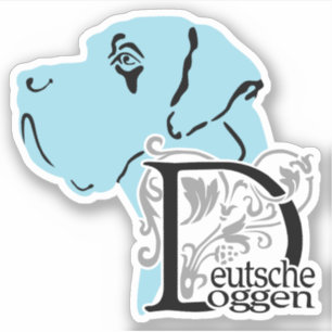 Konturstickertext Grand Danois Klistermärken