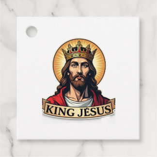 Konung Jesus Banner Vintage Gravyr T-shirt 2 Gåvor Etiketter