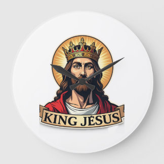 Konung Jesus Banner Vintage Gravyr T-Shirt 2 Stor Klocka