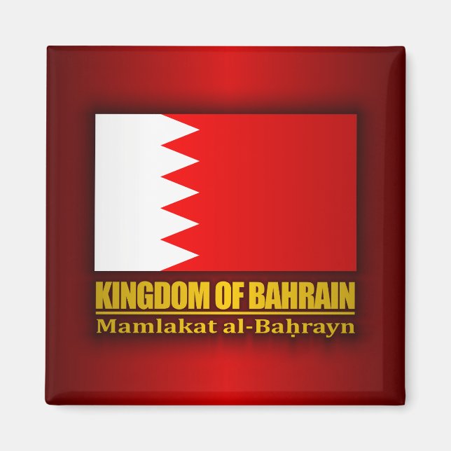 Konungariket Bahrain Flagga Magnet (Framsidan)