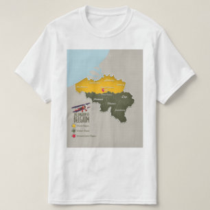 Konungariket Belgien vacker karta T Shirt