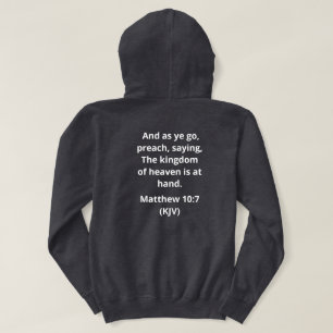 Konungariket Heaven Grått Bible Verse Hoodie