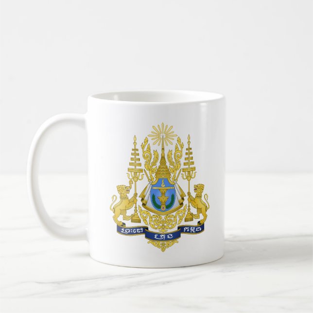 Konungariket Kambodjas Arm för Royal Kaffemugg (Vänster)