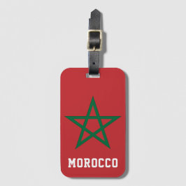 Konungariket Marocko, Flagga Red Grönt Star Morocc Bagagebricka