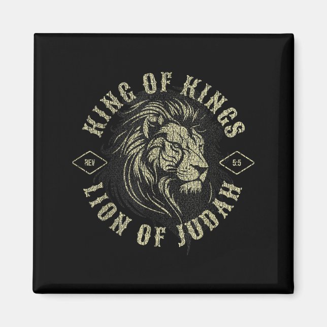 Konungarnas Konung Lejonet Från Juda Kristet Tro R Magnet (Framsidan)