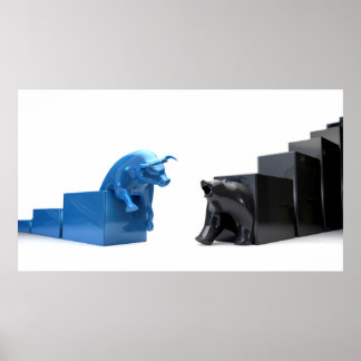 Konverge mellan Bull & Bear Econonomic Trends Poster