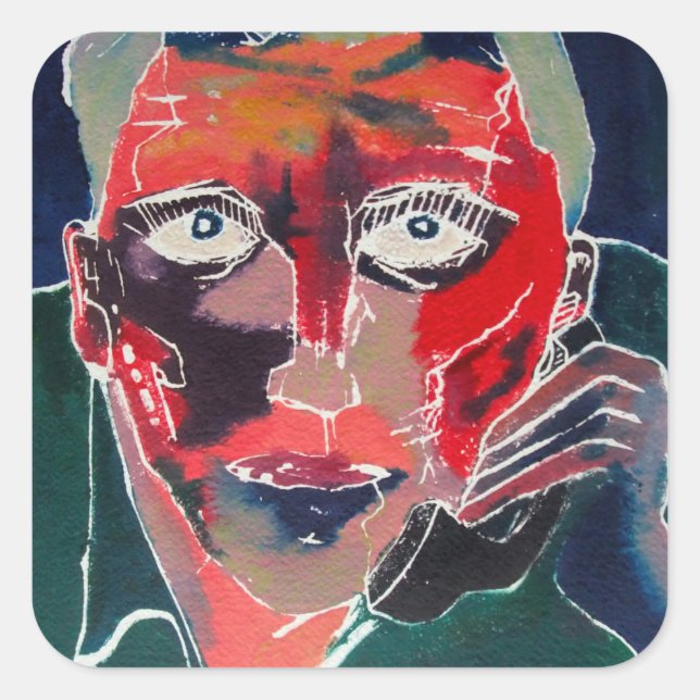 Konversation Fyrkantigt Klistermärke (Framsida)