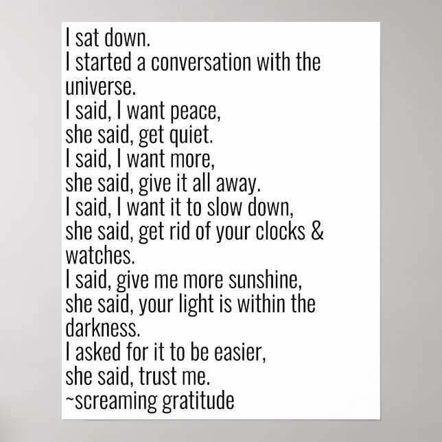 Konversation med Universe Poster (Framsidan)