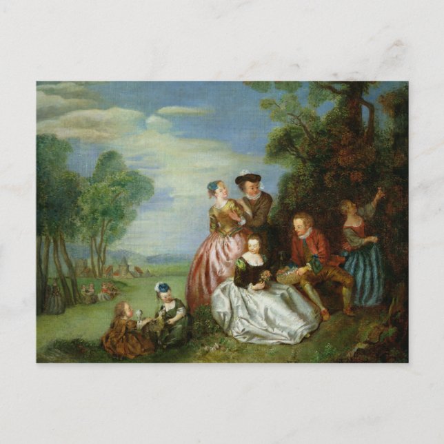 Konversationer i en park vykort (Framsida)