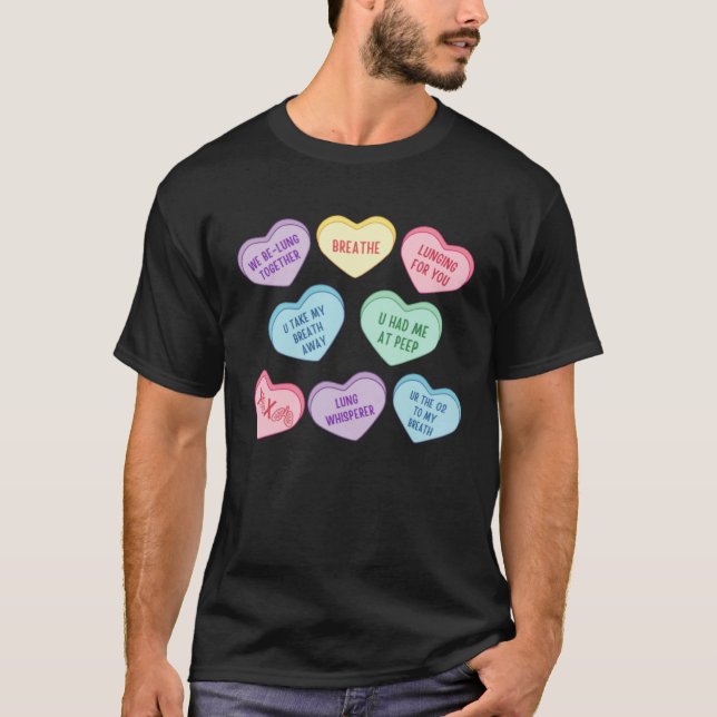 Konversationshjärtan Andningsterapeut Valentin T Shirt (Framsida)