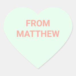 Konversationshjärtans dagstickers hjärtformat klistermärke