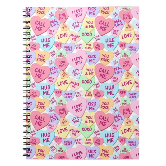 KONVERSATIONSHJÄRTAT AV PASTEL-FÄRGAD ANTECKNINGSBOK (Framsidan)