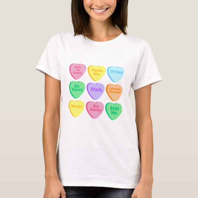 Konversationshjärtklappning Alla hjärtans dagskikt T Shirt (Framsida)