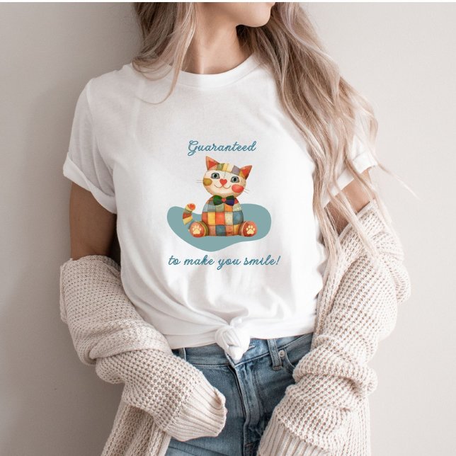 Konversationsstart för färgad Lycklig-katt T Shirt (Skapare uppladdad)