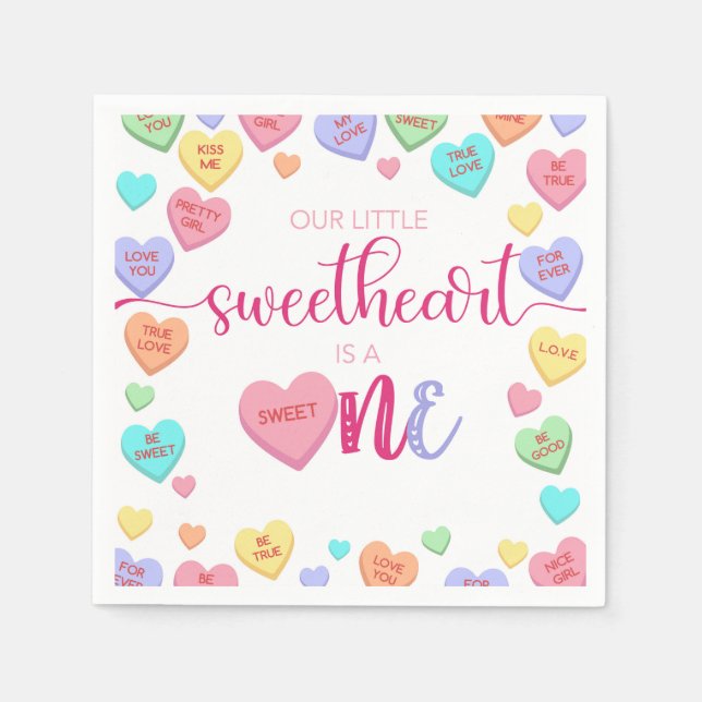 Konversationsytor 1:a födelsedag pappersservett (Framsidan)