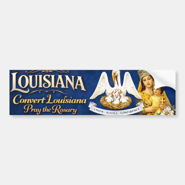 Konvertera Louisiana .. Be Rosenkransen Bildekal (Framsidan)