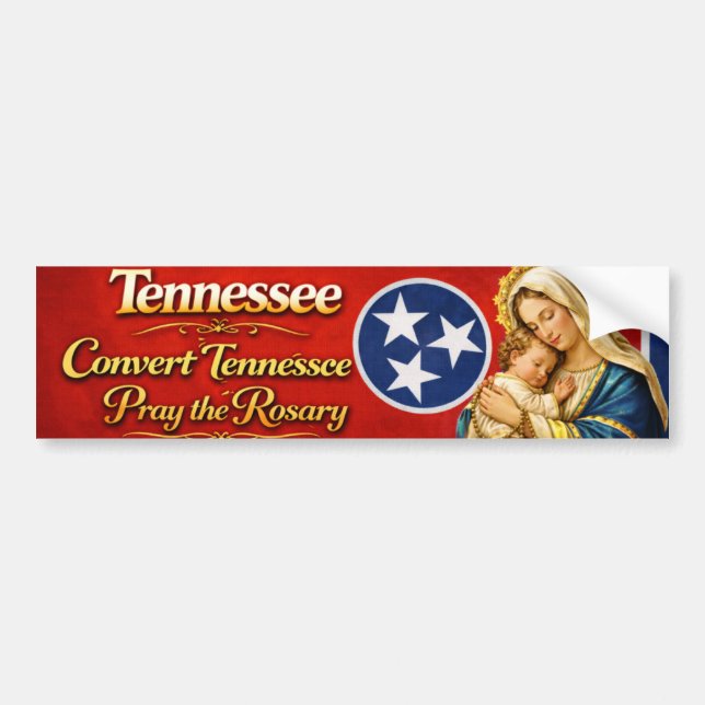 Konvertera Tennessee Be Rosenkransen Bildekal (Framsidan)