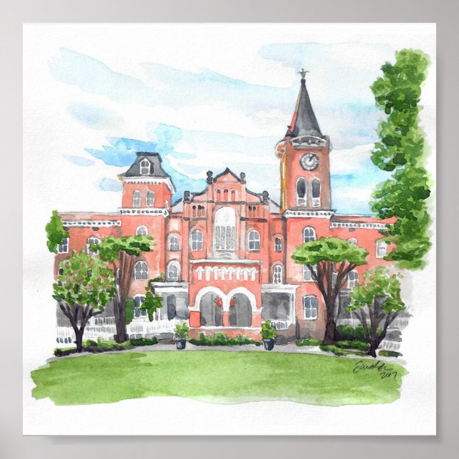 Konvertera Wilson Hall Watercolor-utskrift Poster (Framsidan)