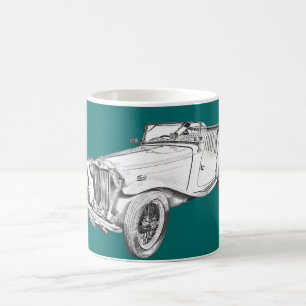 Konvertibel antik bilillustration för MG Kaffemugg