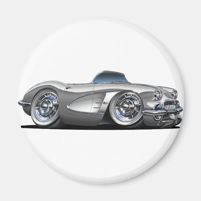 Konvertibel för Corvette Silver Magnet (Framsidan)