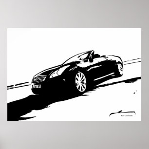 Konvertibel svartvit affisch G37