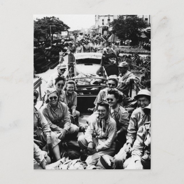 Konvoj för sjuksköterskor WWII Vykort (Framsida)