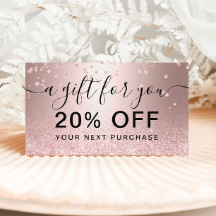 Konvotti-gåva av metallisk gnistra från ro guld rabattkort